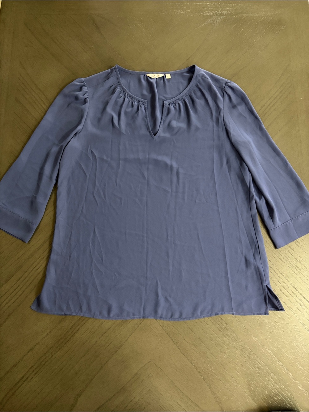 Reitmans Lavender-Blue Split-Neck Blouse
